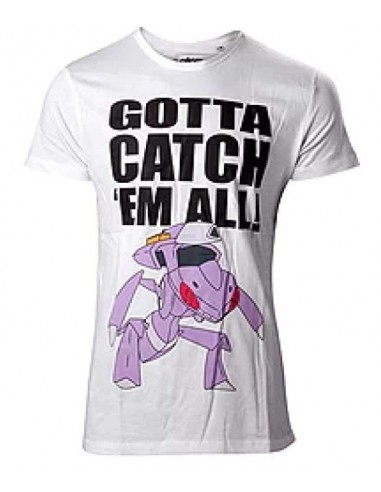 5369-Apparel - Camiseta Blanca Pokemon Mythicals Genesect T-XL-8718526532012