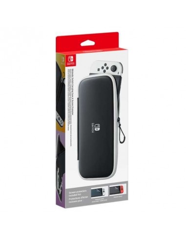 7037-Switch - Funda NSwitch Oled Negra + 2 Protectores Pantalla-0045496431501