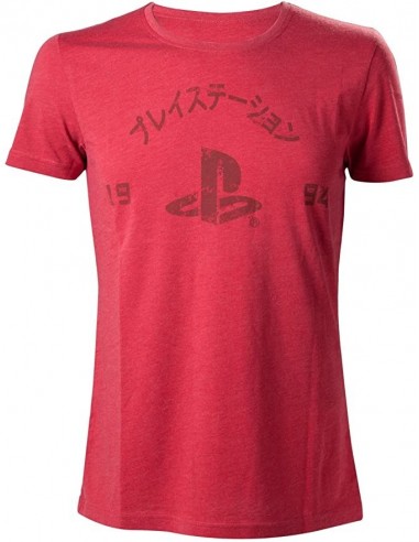 7819-Apparel - Camiseta Roja Playstation Logo Vintage Talla M-8718526053005