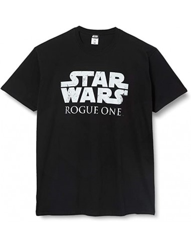 7838-Apparel - Camiseta Negra Star Wars: Rogue One Logo Talla-L-5060450975513