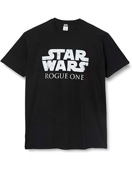-7834-Apparel - Camiseta Negra Star Wars: Rogue One Logo Talla-XL-5060450974554