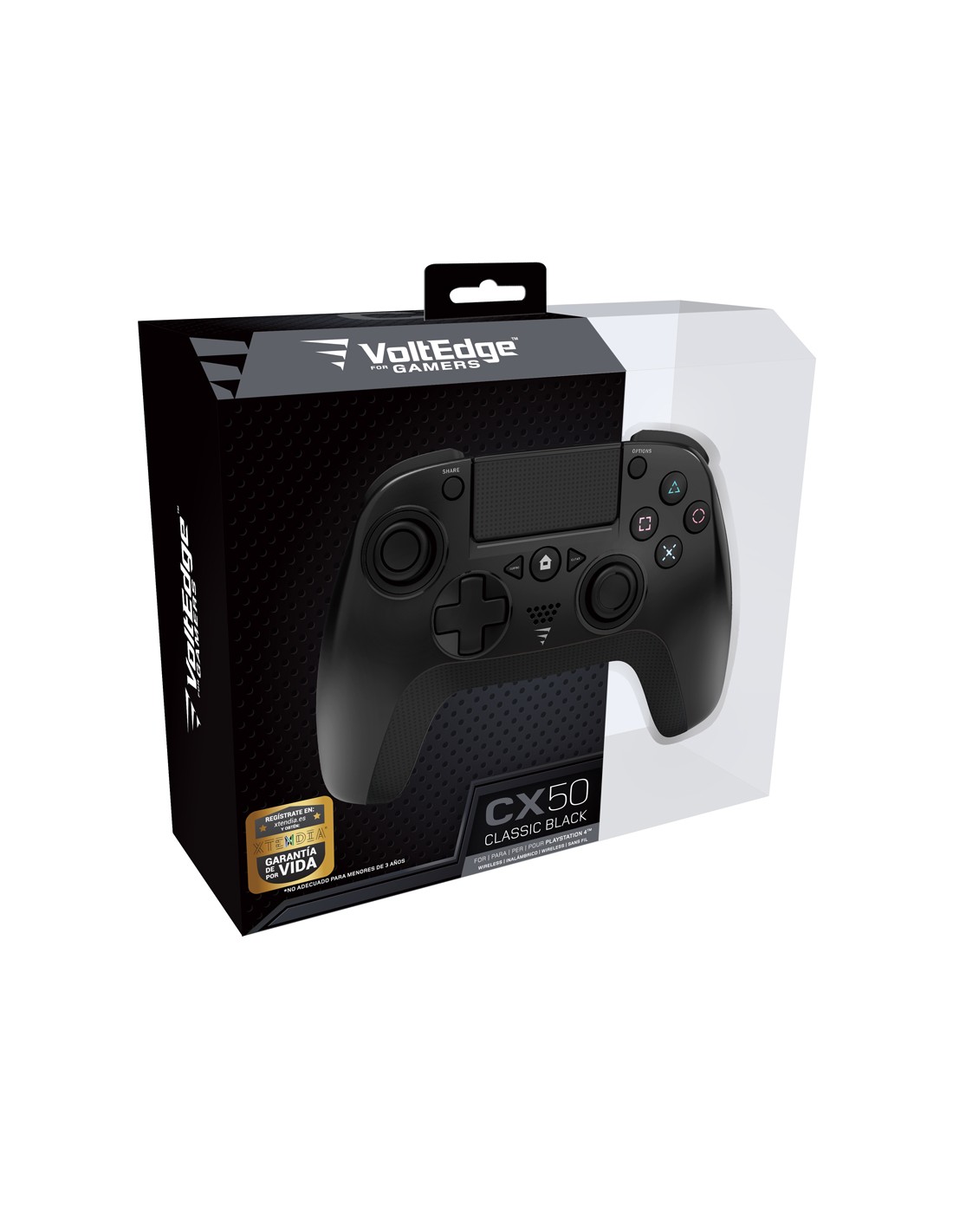 PS4 - Mando PS4 VoltEdge CX50 Inalambrico Negro