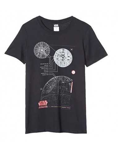 8640-Apparel - Camiseta Azul Star Wars Death Star Navy Talla S-5060450974448