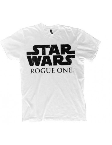 8647-Apparel - Camiseta Blanca Star Wars Rogue One Logo Talla S-5060450974530