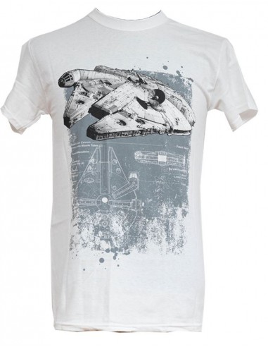 8646-Apparel - Camiseta Blanca Star Wars Millennium Falcon Talla S-5055899380721