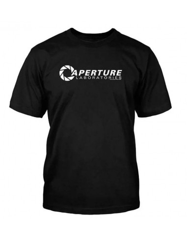 9134-Apparel - Camiseta Negra Aperture Labs T-S-4260241124422