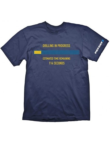 9211-Apparel - Camiseta Azul Payday 2 Drilling in Progress T-L-4260354645494