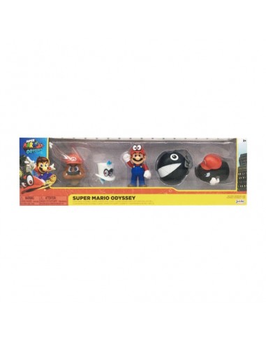 8548-Figuras - Pack 5 Figuras Super Mario Odyssey 6 cm-0192995410428