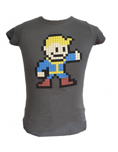 8900-Apparel - Camiseta Gris Mujer Fallout 8 Bit T-L-5054258082221
