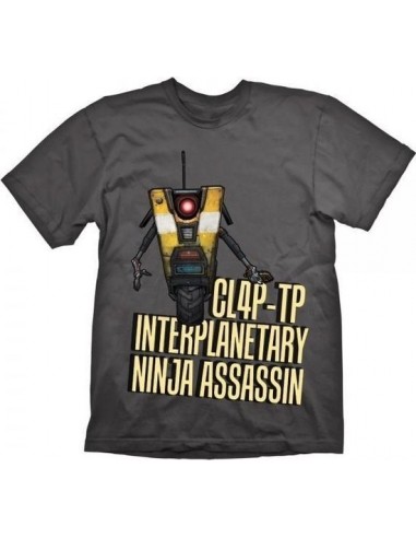 9461-Apparel - Camiseta Negra Borderlands Claptrap Ass T- S-4260354649669