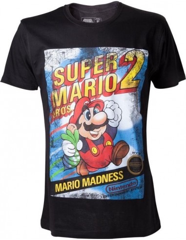 3386-Apparel - Camiseta Negra Super Mario Bros 2 T-M-0718526051612