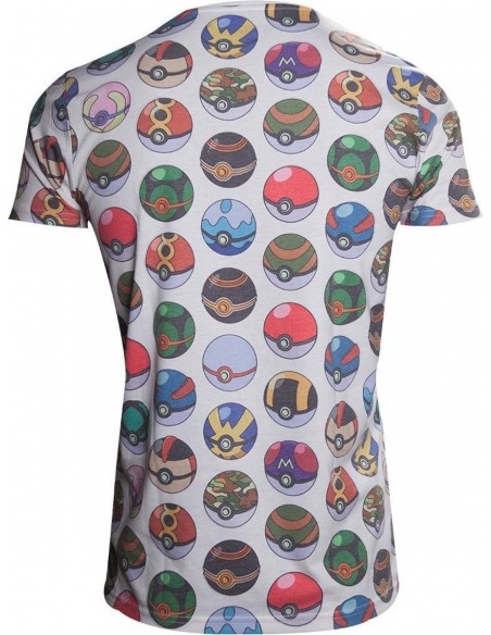 -3659-Apparel - Camiseta Blanca Pokemon Pokeball T-M-8718526530964