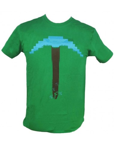 8769-Apparel - Camiseta Verde Minecraft Pickaxe T 7/8 -5055910308161
