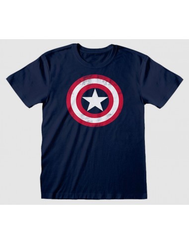 8780-Apparel - Camiseta Azul Marvel Escudo Capitan America S-5054258093210