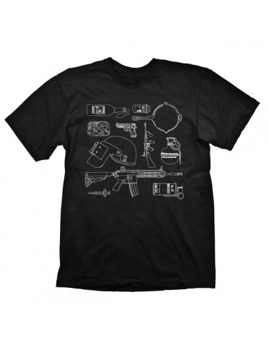 10187-Apparel - Camiseta PUBG Sketch Items S-4260570028958