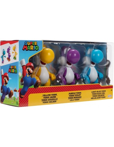 8552-Figuras - Pack 3 Figuras Super Mario Yoshi Family 10 cm-0192995413832