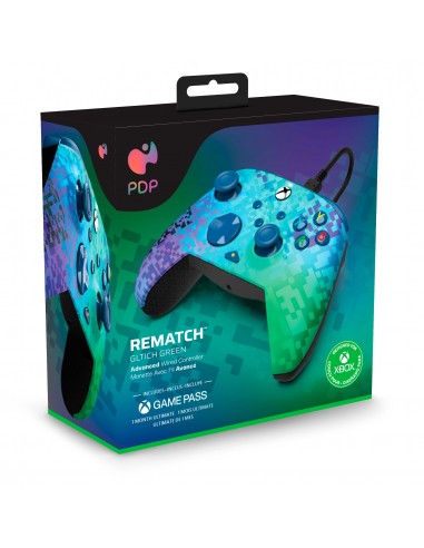 10472-Xbox Series X - Rematch Wired Controller Glitch Green Licenciado-0708056069155