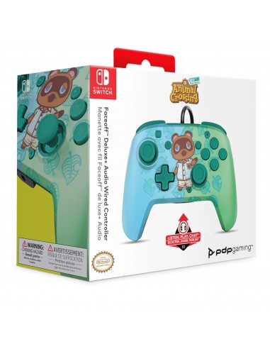 7341-Switch - Faceoff Deluxe Audio Wired Controller Animal Crossing Lic-0708056068264