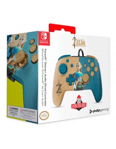 8424-Switch - Faceoff Deluxe Audio Wired Controller Zelda Breath Licenciad-0708056068592