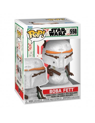 10854-Figuras - Figura POP! Star Wars Holiday Snowman Boba Fett-0889698643344