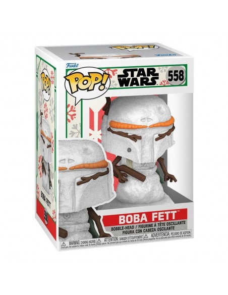 -10854-Figuras - Figura POP! Star Wars Holiday Snowman Boba Fett-0889698643344
