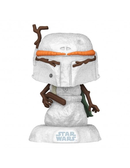 -10854-Figuras - Figura POP! Star Wars Holiday Snowman Boba Fett-0889698643344