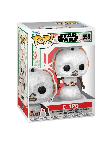 -10851-Figuras - Figura POP! Star Wars Holiday Snowman C-3PO-0889698643351