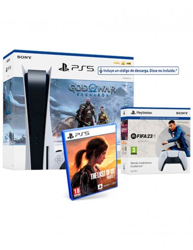 11501-PS5 - Consola PS5 Stand GOW + Pack Dual FIFA 23 + LOUS-8431305032465