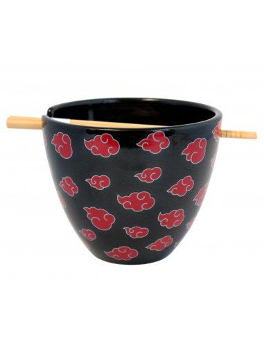 11998-Merchandising - Bol de Ramen + Chopsticks Naruto Akatsuki Logo 470 ml-0841092126625