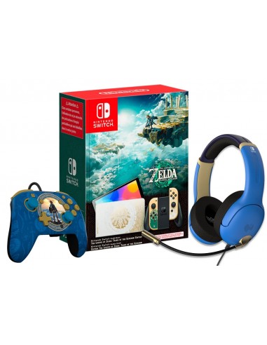 12118-Switch - Nintendo Switch Consola (OLED) Zelda + Rematch Controller Glow Zelda Link + Airlite Headset Wired Hyrule-0045400000019