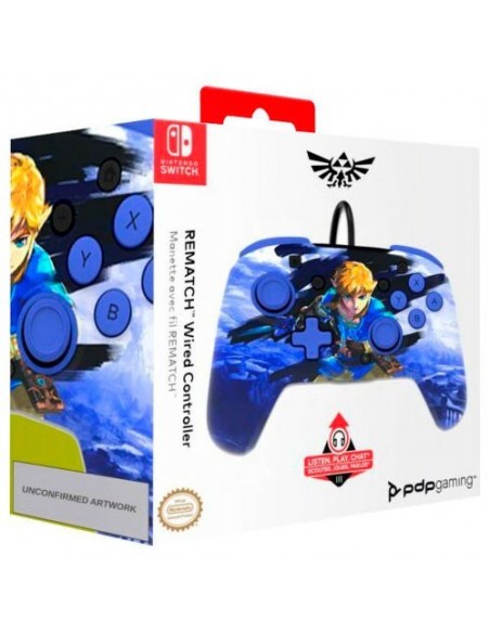 -11905-Switch - Rematch Wired Controller Zelda Warrior Link Licenciado-0708056070854