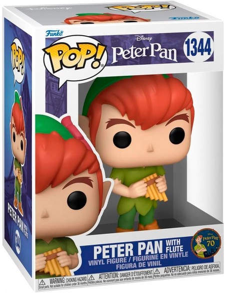 -13694-Figuras - Figura POP! Peter Pan "70TH Anniversary - Peter con Flauta 9cm-0889698706971