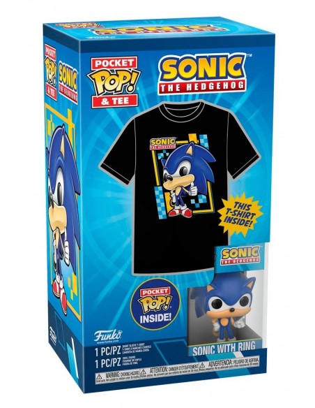 -13669-Figuras - Figura POP! Sonic - Pocket Pop - Sonic + Kid Tee (S)-0889698703895