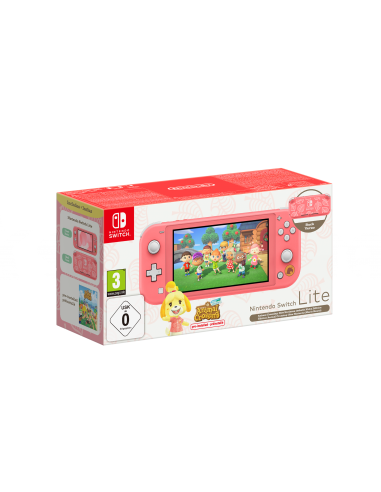 13794-Switch - Nintendo Switch Consola Lite Coral + Animal Crossing New Horizons Edición Especial -0045496453695