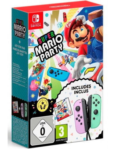 Jogo Nintendo Switch Switch Super Mario Party (Código de Descarga) +  Joy-Con Roxo e Verde