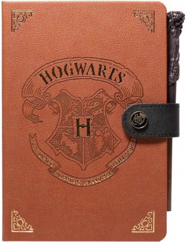 13591-Merchandising - Harry Potter - Cuaderno Premium A5 con Boligrafo Varita-8435497257156