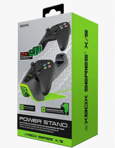 7945-Xbox Series X - Dual Power Stand para Mandos - Incluye USB cable + 2 Bat-0845620090716