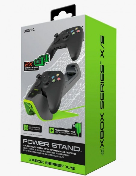 -7945-Xbox Series X - Dual Power Stand para Mandos - Incluye USB cable + 2 Bat-0845620090716