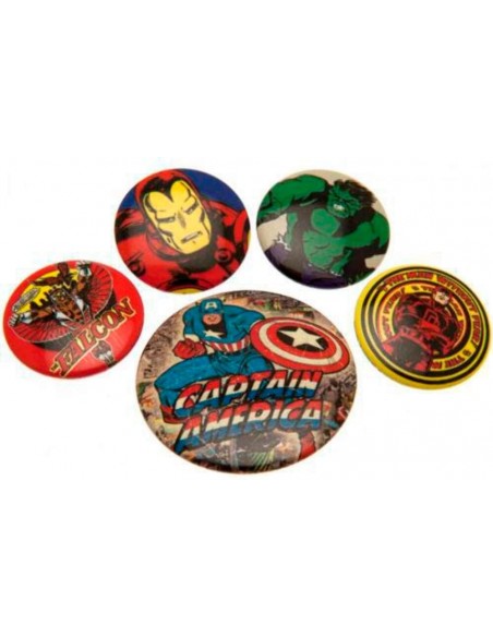 -6345-Merchandising - Set de Chapas Capitán America Marvel Retro-5050293804477