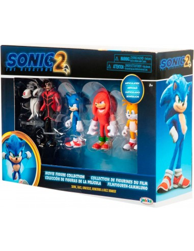 8528-Figuras - Pack 5 Figuras Sonic Movie 2 6 cm-0192995412682