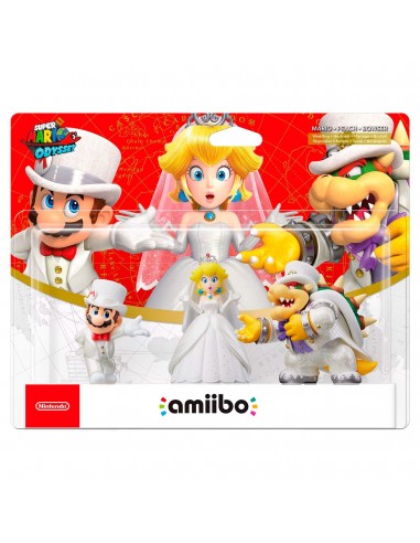 14627-Amiibos - Figura Amiibo Pack de 3: Mario, Peach, Bowser(Serie Super M)-0045496380618