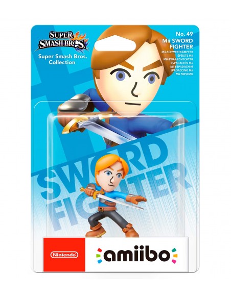 -14726-Amiibos - Figura Amiibo Mii Swordman (Espadachin Mii) (Serie SSB)-0045496353117