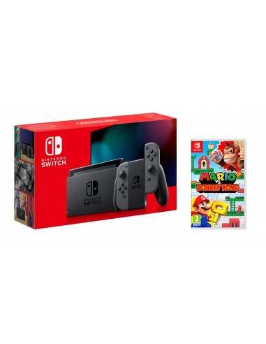 14833-Switch - Nintendo Switch Consola Gris V2 + Mario Donkey Kong-9503714924842