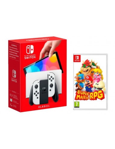 14837-Switch - Nintendo Switch Consola OLED Blanca + Super Mario RPG-9506577336579