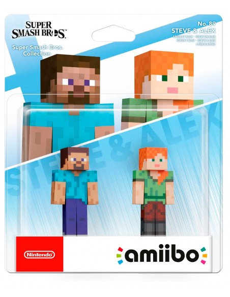 -10439-Amiibos - Figura Amiibo Minecraft Steve & Alex (Serie SSB)-0045496381059