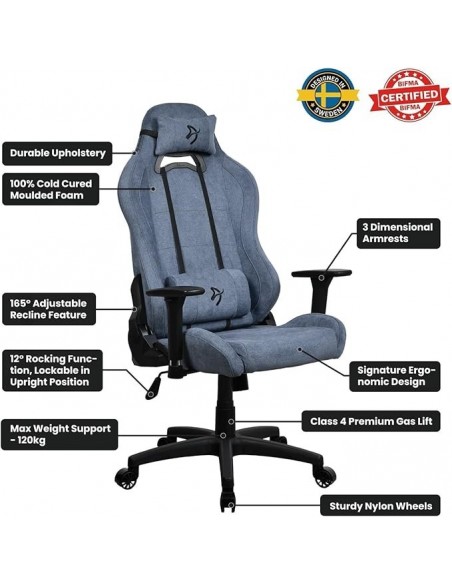 -17576-Silla Gaming - Silla Gaming Arozzi Torretta SoftFabric Dark Grey-8500473900353