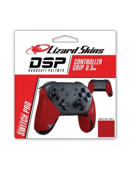 -17463-Merchandising - Lizard Skins DSP Controller Grip para Switch Pro Rojo Carmesí-0696260005710