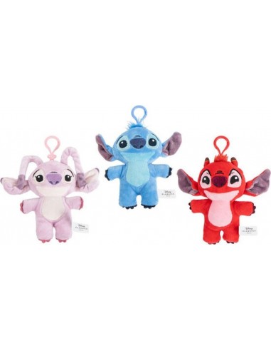 17753-Merchandising - Peluche Stitch & Friends Surtido 24 unidades 3 modelos Llavero 3D 13 cm -8425611349379