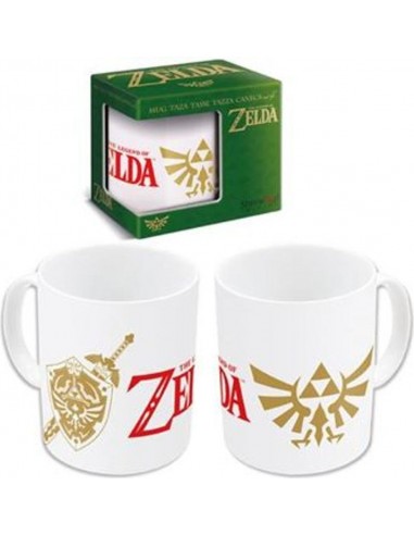 17891-Merchandising - The Legend Of Zelda - Taza De 325 ml Blanca 2 Escudos-8412497993727