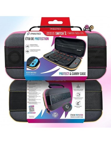 16980-Switch 2 - Oniverse Carrying Case - Pink/Yellow Zipper - Switch 2-3701417804270
